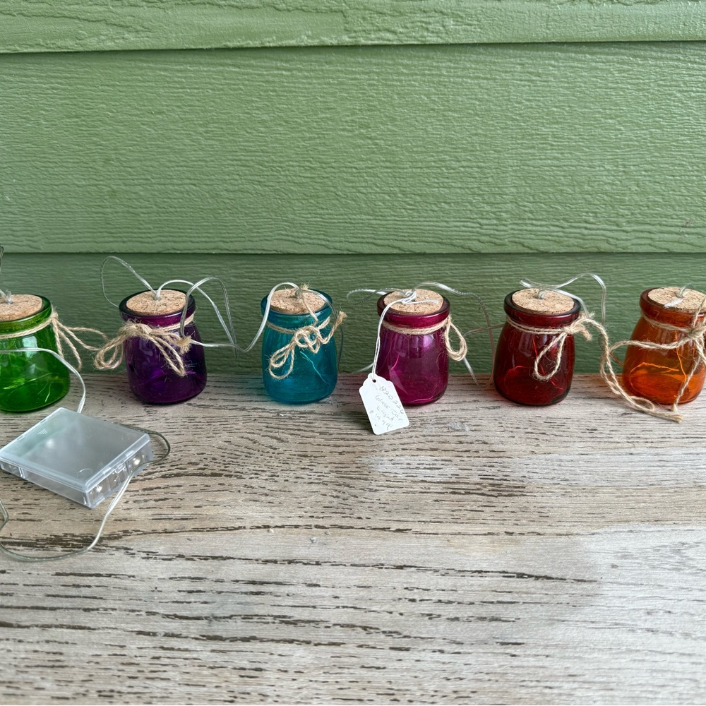 Colorful Glass Jar String Lights